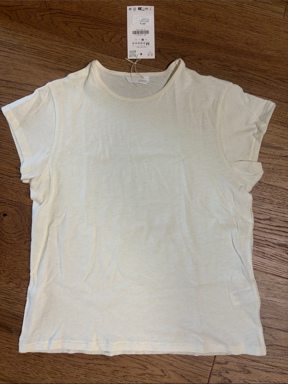 Zara Natural Crewneck Short Sleeve Tee